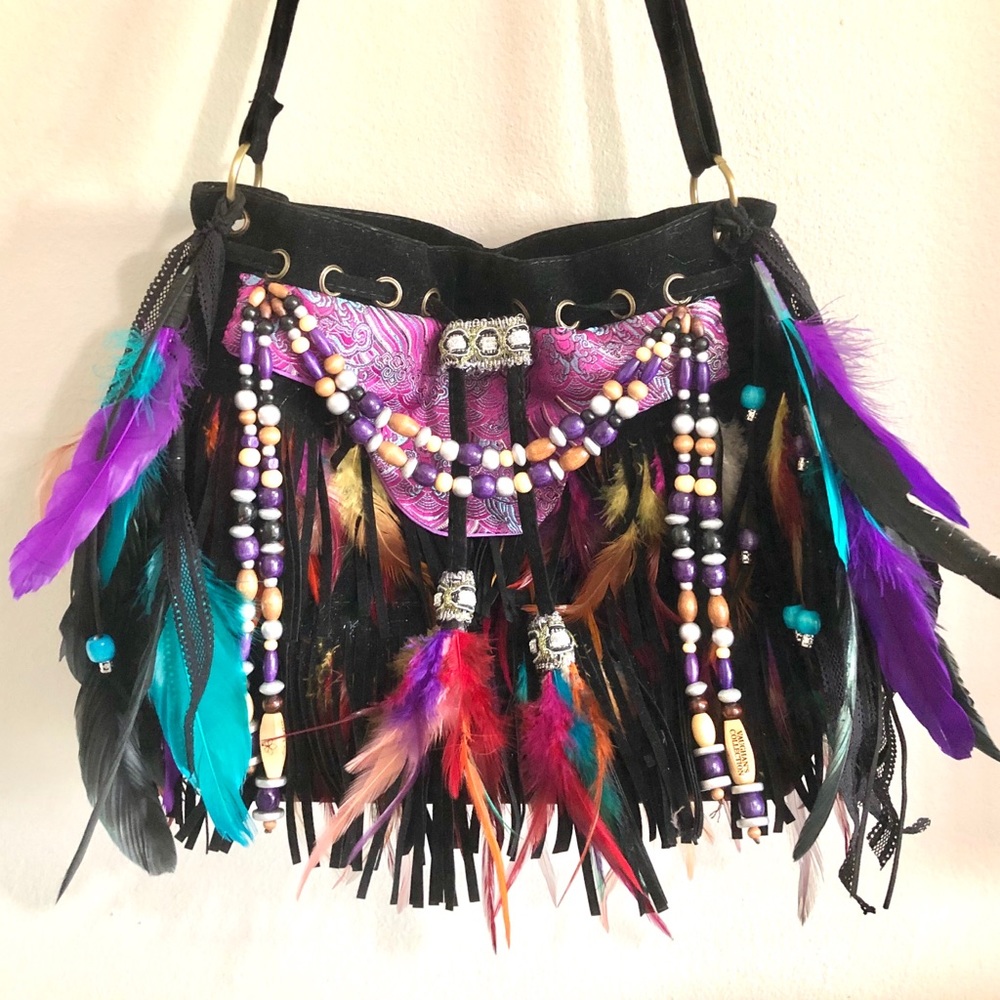 Boho fringe crossbody or shoulder bag